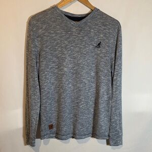 Kangol Marled blue V-Neck Long Sleeve Top